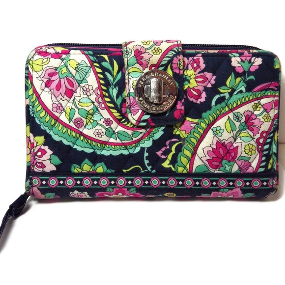 VERA BRADLEY TURNLOCK WALLET Petal Paisley - Picture 1 of 6
